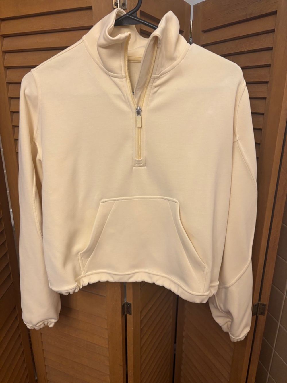 Lululemon Softstreme Half Zip Funnel Neck Jacket-4 Buttercream